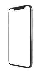 Modern smartphone with a blank screen isolated on white background