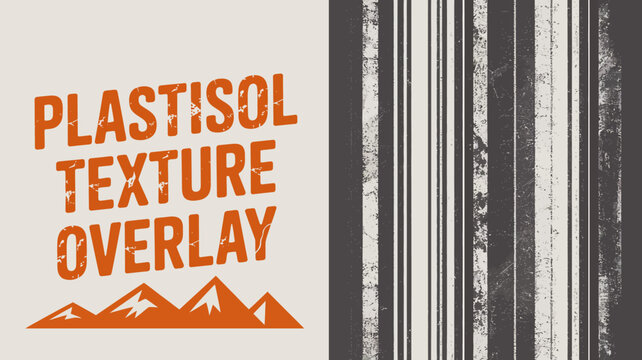 Plastisol Texture Overlay with Grunge Effect and Mountain Graphic