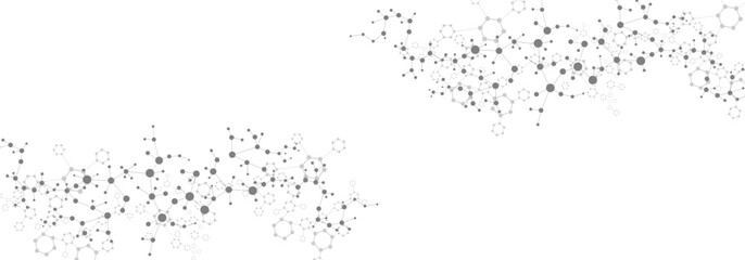 Molecular structure DNA, atom, neurons. Medical, technology, chemistry, science background. Science concept for your design. Connected lines with dots. Vector illustration.