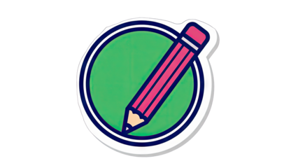 Pencil in Circle: Creative Concept on White Background