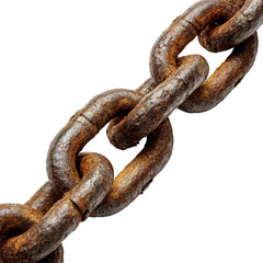 Obraz premium Rusty chain links isolated on transparent background