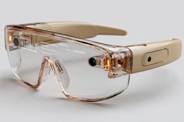 futuristic biodegradable eyewear with recycling interface. Generative AI