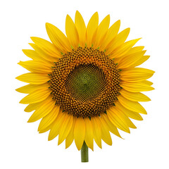 Naklejka premium Bright Yellow Sunflower Head Isolated bloom blossom