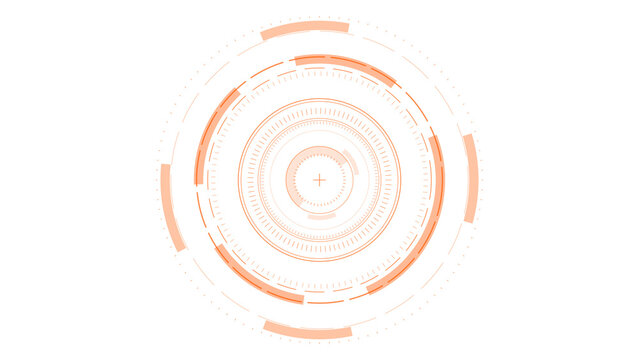Futuristic Orange HUD Element Vector Target Crosshair Digital Interface Design