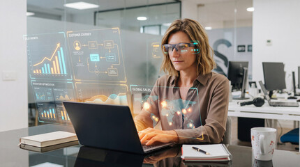 Sales Analyst Woman Driving Global Business Analytics