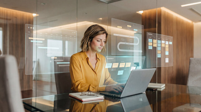 Project Manager Woman Planning Digital Roadmap