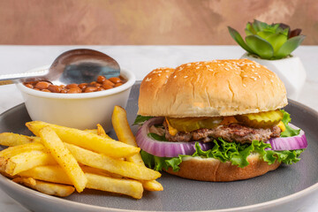 smashburger  with bake beans