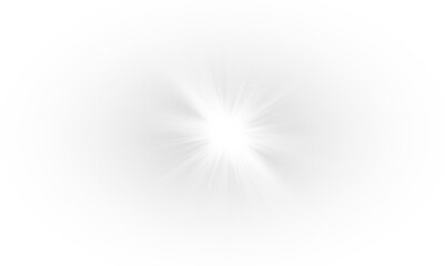 Sun light effect with lens flare and bright sunbeam.