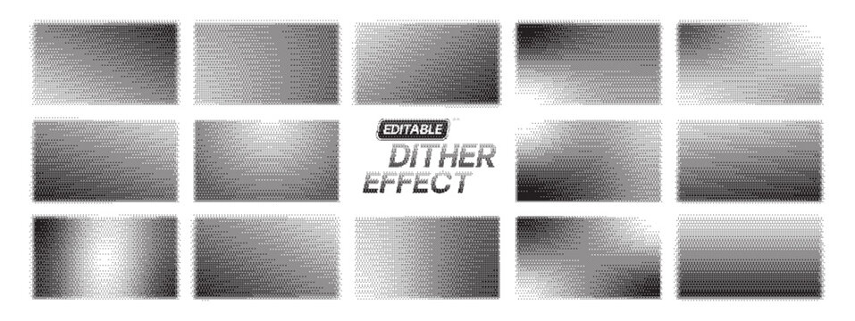 Editable dither effect gradient backgrounds for design