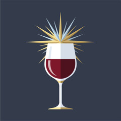 Elegant Wine Glass with Starburst Design A Celebration of Taste.