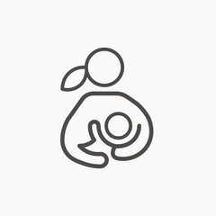 Breast feeding icon vector. woman breastfeeding her child outline and filled vector sign symbol 