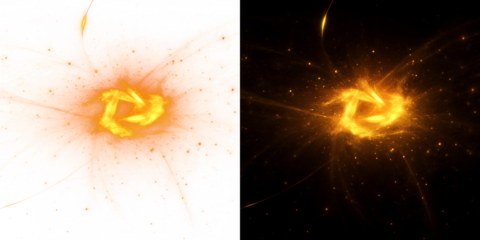 Vibrant explosion of golden light