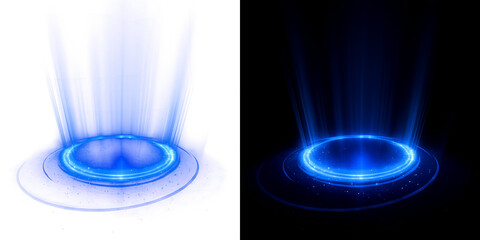 Blue light orbs with radiant auras