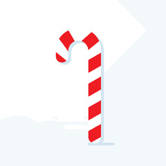 Festive Candy Cane Illustration with Red and White Stripes.