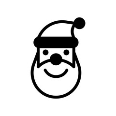 Santa Claus Icon: Cheerful Holiday Face with Hat and Beard for Christmas Design