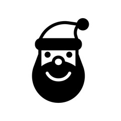 Santa Claus Icon Clipart: Cheerful Holiday Face with Hat and Beard for Christmas Design