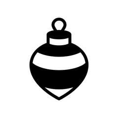 Minimalist Christmas Ornament Icon. Classic Bauble Ball for Holiday Decor and Design