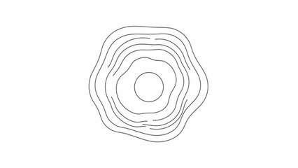 Abstract concentric circles organic wavy lines forming a circular pattern minimalist graphic element