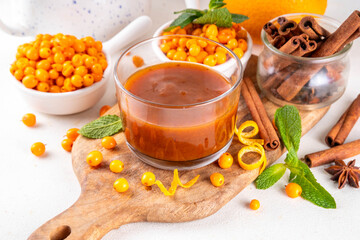 Tasty savory sweet sea ​​buckthorn sauce