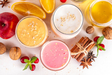 Autumn winter spicy fruit smoothie set