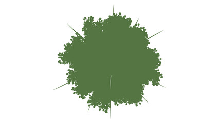 Top view of a green tree minimalist vector illustration for landscape design and architecture projec