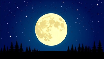 Naklejka premium full moon over the night sky