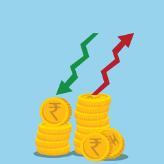 Business information with Rupee coins