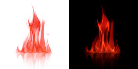 Dual flames on contrasting backgrounds