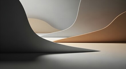 Abstract modern background curves shapes layers minimal design studio product display stage backdrop architecture