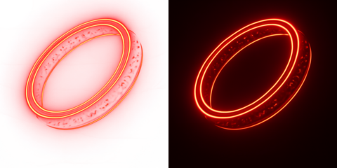 Red neon light rings