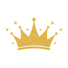 Golden glitter royal princess crown with stars icon decoration vector illustration. © Vectonic Wave