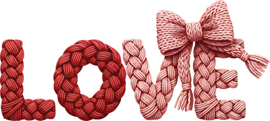 Love Love Textured Valentine Typography with Heart Details © MdElias