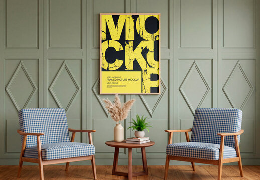 Framed Poster Living Room Mockup