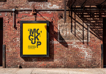Poster Mockup Brick Wall