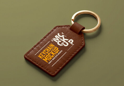 Leather Keychain Mockup