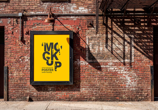 Poster Mockup Brick Wall