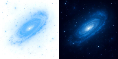 Obraz premium Dual spiral galaxies in space