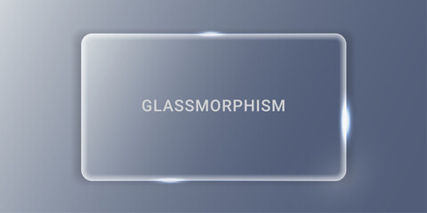 Glassmorphism 3D glass box with a frosted transparent surface, soft glowing frame, and sleek abstract design. Ideal for technology, web design, creative layouts,and modern vector illustration concepts
