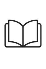 Minimalist open book graphic representing education, reading, and knowledge