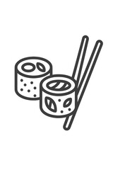 Delicious Japanese maki sushi rolls served with traditional wooden chopsticks © Andrei