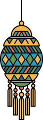 Colorful Moroccan Lantern with Tassels.