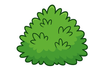 Simple fluffy green bush or shrub icon for natural environment graphics and web design