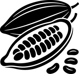 Cacao beans black silhouette vector art