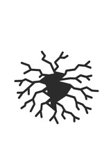 Abstract stylized black crack damage pattern spreading across a textured surface background