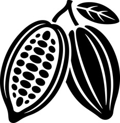 Cacao beans black silhouette vector art