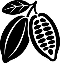 Cacao beans black silhouette vector art