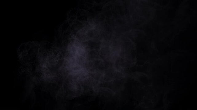 Dark wispy purple smoke animation on black background with soft swirling motion
