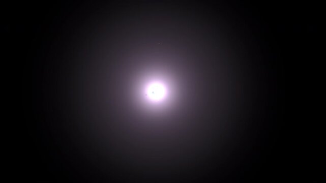 Bright central glowing light burst animation with soft white and purple gradient
