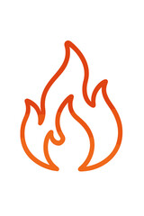 Stylized burning flame outline featuring a vibrant orange and red gradient effect