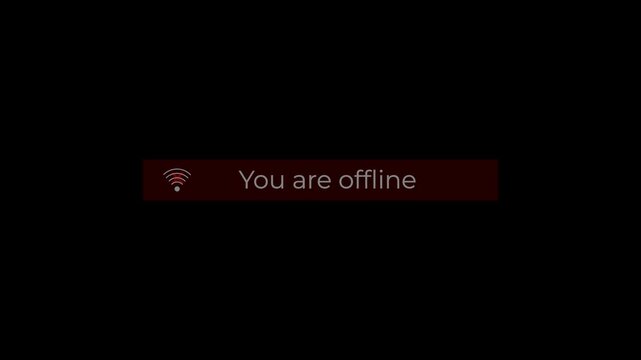 no internet connection wifi error popup interface animation.